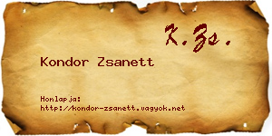 Kondor Zsanett névjegykártya